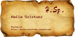 Halla Szixtusz névjegykártya